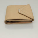 LOEWE Wallet Leather 2Set Beige Navy gold Auth bs28180-12