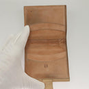 LOEWE Wallet Leather 2Set Beige Navy gold Auth bs28180-16