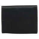 LOEWE Wallet Leather 2Set Beige Navy gold Auth bs28180-3