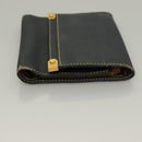 LOEWE Wallet Leather 2Set Beige Navy gold Auth bs28180-4