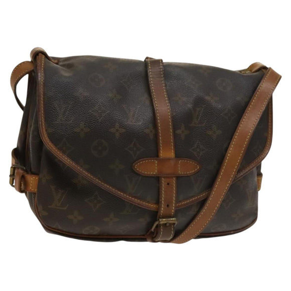 LOUIS VUITTON Monogram Saumur 30 Shoulder Bag M42256 LV Auth bs28187