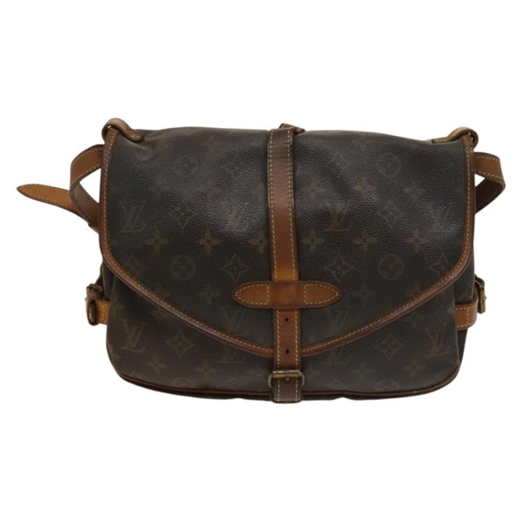 LOUIS VUITTON Monogram Saumur 30 Shoulder Bag M42256 LV Auth bs28187