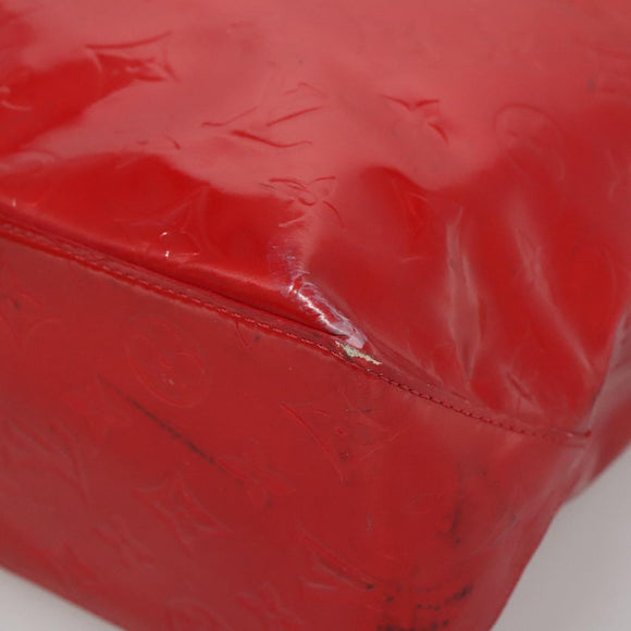 LOUIS VUITTON Monogram Vernis Reade MM Hand Bag Red Rouge M91086 LV Auth bs28208