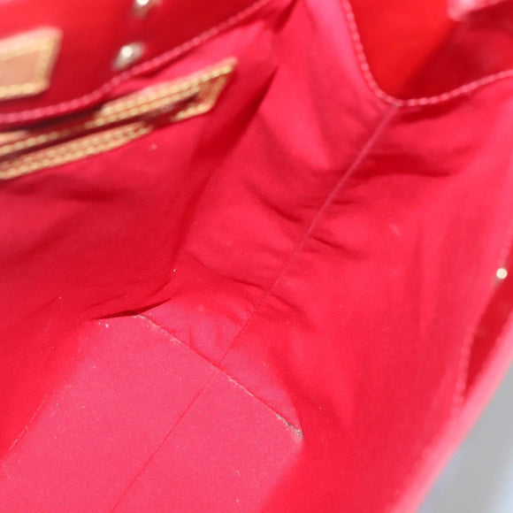 LOUIS VUITTON Monogram Vernis Reade MM Hand Bag Red Rouge M91086 LV Auth bs28208