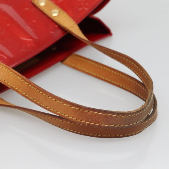 LOUIS VUITTON Monogram Vernis Reade MM Hand Bag Red Rouge M91086 LV Auth bs28208