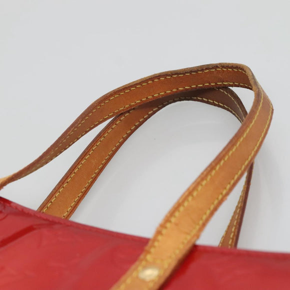 LOUIS VUITTON Monogram Vernis Reade MM Hand Bag Red Rouge M91086 LV Auth bs28208