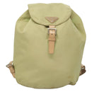 PRADA Backpack Nylon Beige Silver Auth bs28213-13