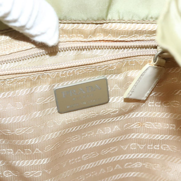 PRADA Backpack Nylon Beige Silver Auth bs28213