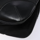 PRADA Shoulder Bag Nylon Leather Black Silver Auth bs28220-16