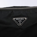 PRADA Shoulder Bag Nylon Leather Black Silver Auth bs28220-18