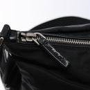 PRADA Shoulder Bag Nylon Leather Black Silver Auth bs28220-19