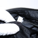 PRADA Shoulder Bag Nylon Leather Black Silver Auth bs28220-11