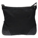 PRADA Shoulder Bag Nylon Leather Black Silver Auth bs28220-2