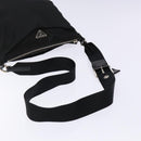 PRADA Shoulder Bag Nylon Leather Black Silver Auth bs28220-7
