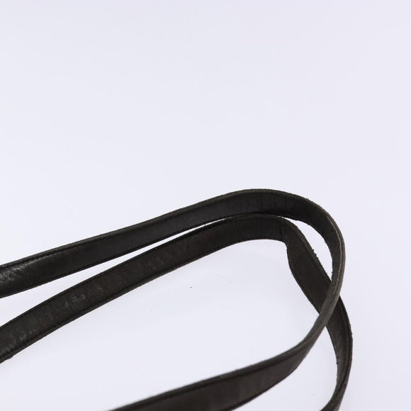 PRADA Shoulder Bag Leather Black Silver Auth bs28222