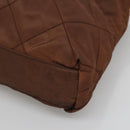 PRADA Chain Shoulder Bag Nylon Brown Gold Auth bs28223-9