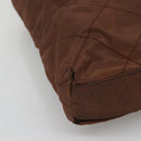 PRADA Chain Shoulder Bag Nylon Brown Gold Auth bs28223-15