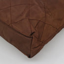 PRADA Chain Shoulder Bag Nylon Brown Gold Auth bs28223-16