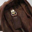 PRADA Chain Shoulder Bag Nylon Brown Gold Auth bs28223-10
