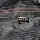 PRADA Chain Shoulder Bag Nylon Brown Gold Auth bs28223-19