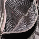 PRADA Chain Shoulder Bag Nylon Brown Gold Auth bs28223-22