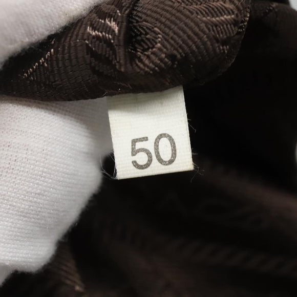 PRADA Chain Shoulder Bag Nylon Brown Gold Auth bs28223