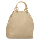 PRADA Hand Bag Nylon Beige Silver Auth bs28225-1