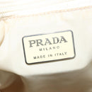 PRADA Hand Bag Nylon Beige Silver Auth bs28225-16