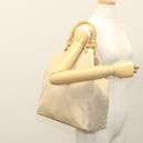 PRADA Hand Bag Nylon Beige Silver Auth bs28225-23