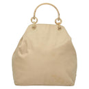 PRADA Hand Bag Nylon Beige Silver Auth bs28225-3