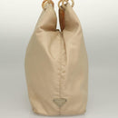 PRADA Hand Bag Nylon Beige Silver Auth bs28225-6