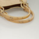 PRADA Hand Bag Nylon Beige Silver Auth bs28225-8