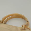 PRADA Hand Bag Nylon Beige Silver Auth bs28225-9