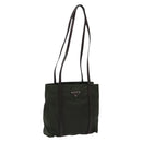 PRADA Shoulder Bag Nylon Leather Khaki Silver Auth bs28226-1