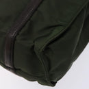 PRADA Shoulder Bag Nylon Leather Khaki Silver Auth bs28226-9