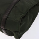 PRADA Shoulder Bag Nylon Leather Khaki Silver Auth bs28226-15