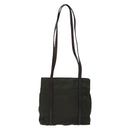 PRADA Shoulder Bag Nylon Leather Khaki Silver Auth bs28226-2