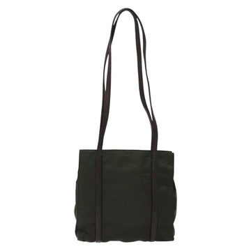 PRADA Shoulder Bag Nylon Leather Khaki Silver Auth bs28226 - 0