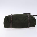 PRADA Shoulder Bag Nylon Leather Khaki Silver Auth bs28226-5