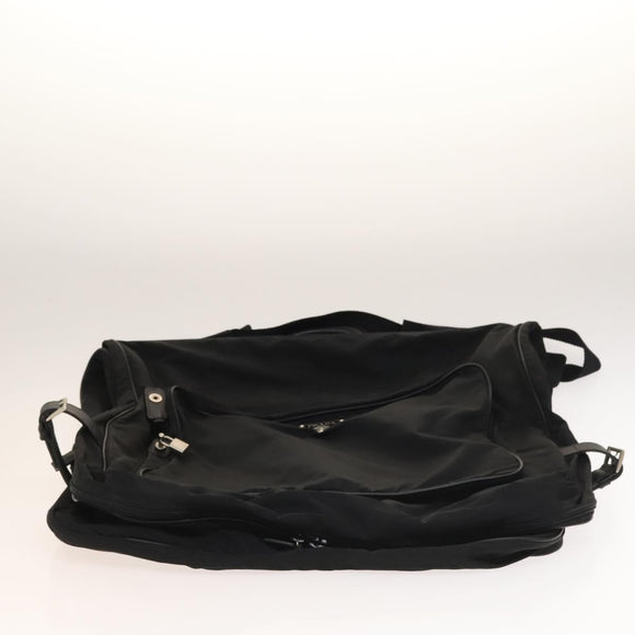 PRADA Garment Cover Nylon Black Silver Auth bs28232