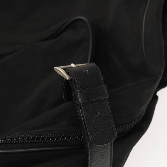 PRADA Garment Cover Nylon Black Silver Auth bs28232