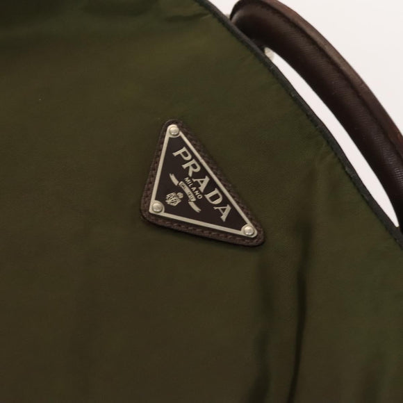 PRADA Garment Cover Nylon Khaki Silver Auth bs28233