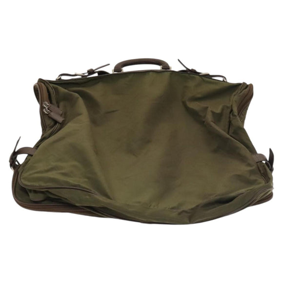 PRADA Garment Cover Nylon Khaki Silver Auth bs28233