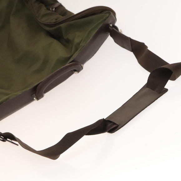 PRADA Garment Cover Nylon Khaki Silver Auth bs28233