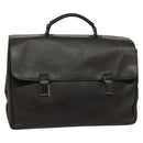 PRADA Business Bag Leather Brown Silver Auth bs28234-1