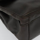 PRADA Business Bag Leather Brown Silver Auth bs28234-8