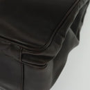 PRADA Business Bag Leather Brown Silver Auth bs28234-15