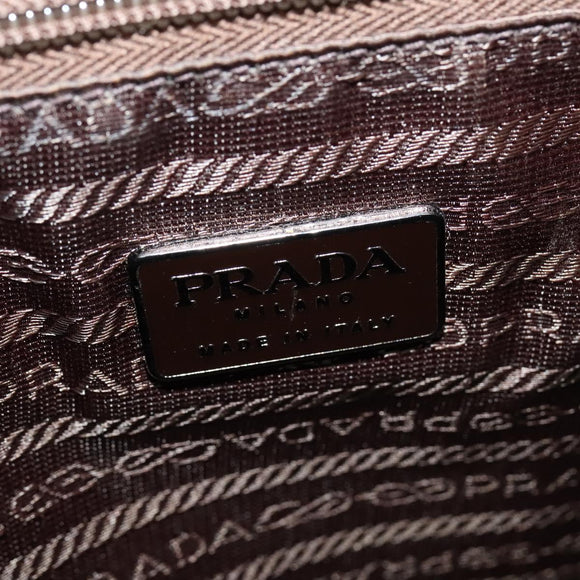 PRADA Business Bag Leather Brown Silver Auth bs28234
