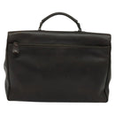 PRADA Business Bag Leather Brown Silver Auth bs28234-2