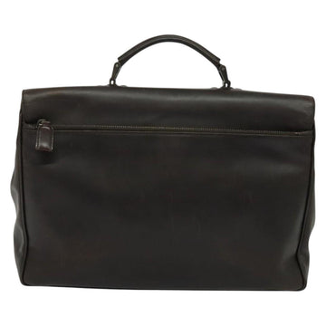 PRADA Business Bag Leather Brown Silver Auth bs28234 - 0